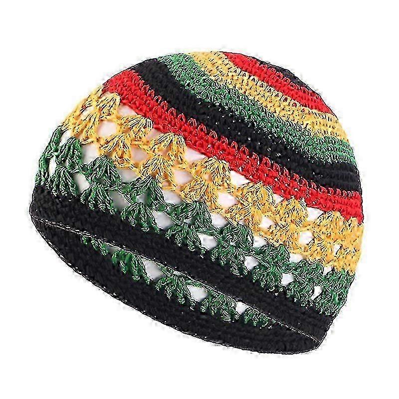 Cappello invernale all'uncinetto colorato fatto a mano per donne e uomini - berretto in maglia calda multicolore