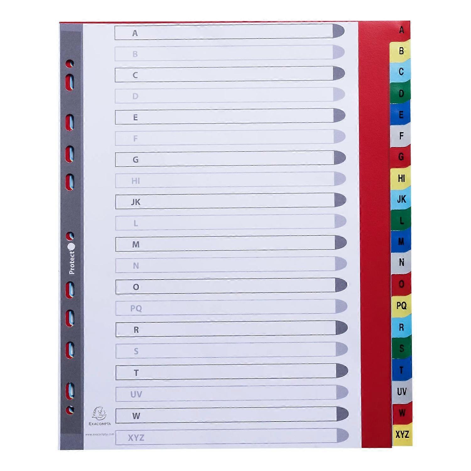 Exacompta 90E 20x Separad. A-Z A4+ PP pest.impresas