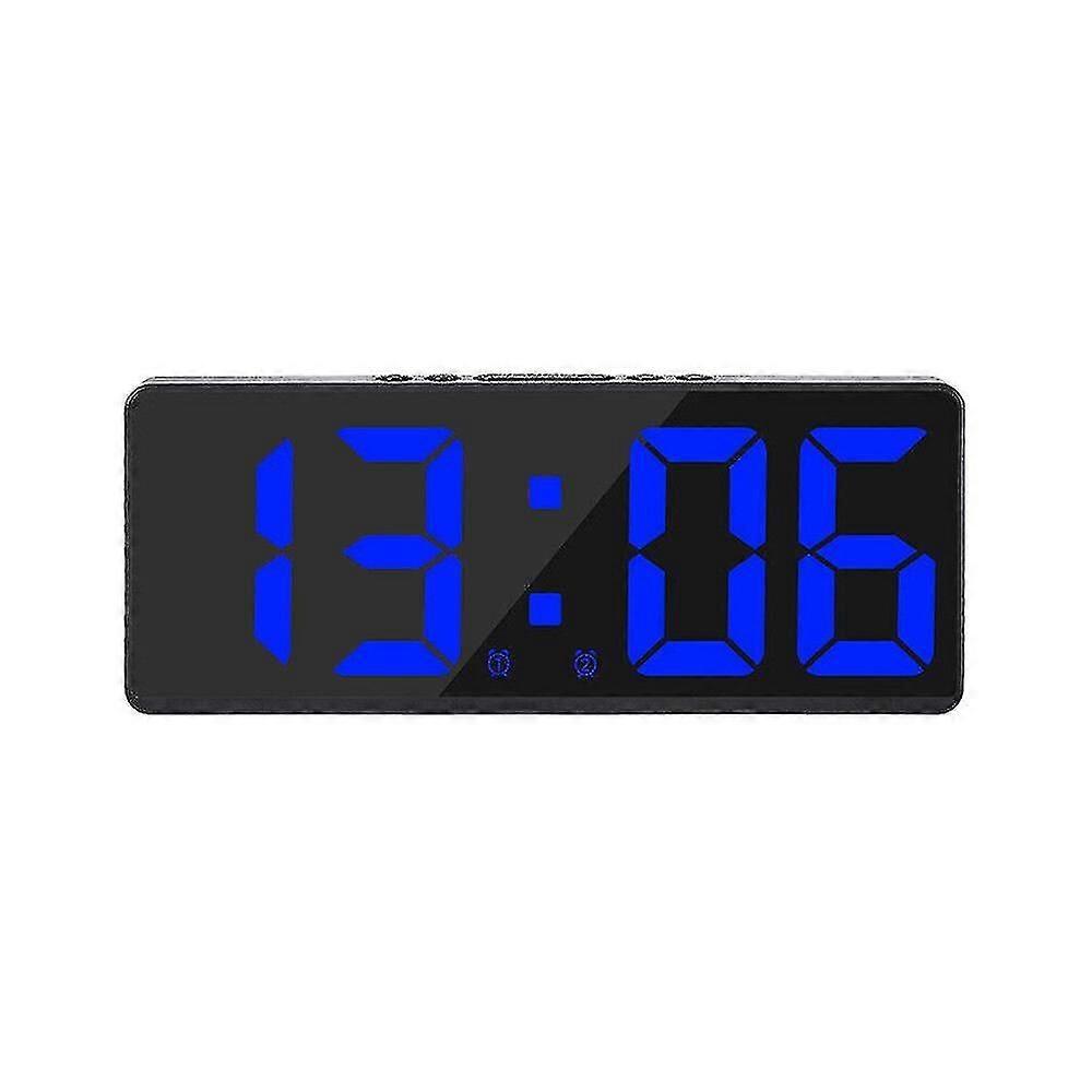 Digital LED Alarm Clock with Temperature Display, Mirror Design, Dual Power Supply (Mains/Battery)