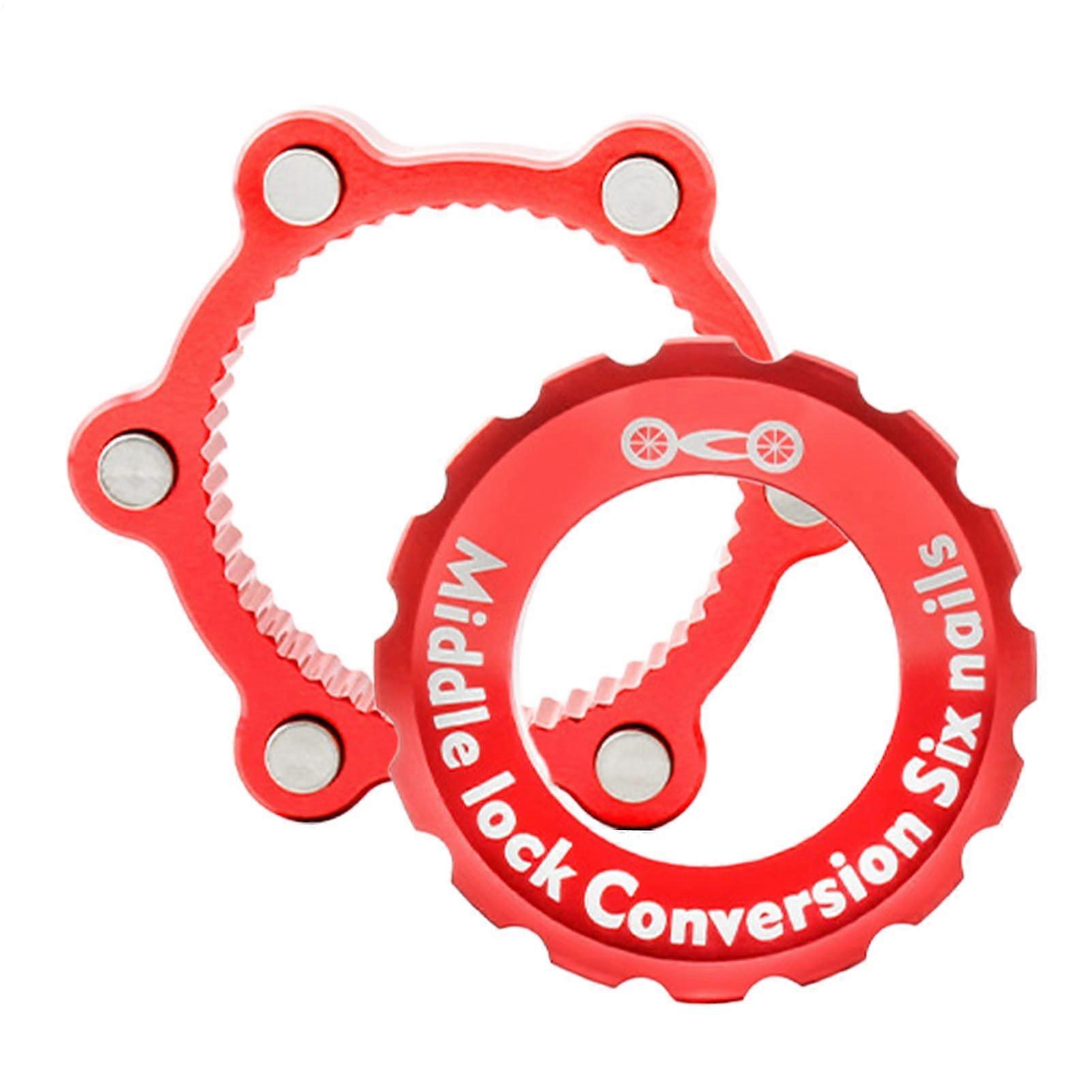 Disc Brake Centre Lock Adapter 6-Hole Hub Adapter For Mountain Bikes And Dirt Bikes Red Rotor Compatible