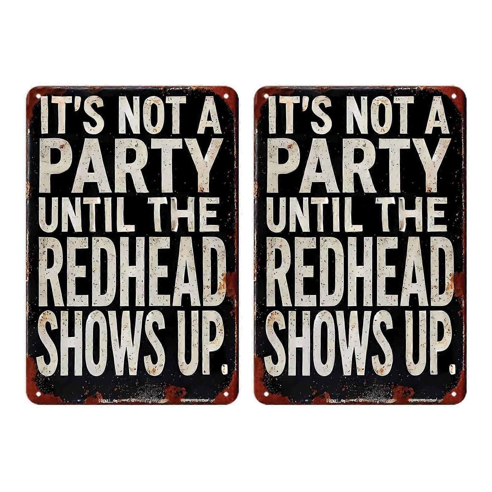 Vintage Redhead Party Quote Metal Sign - 8x12 ιντσών αστείο χιούμορ Tin Sign για το σπίτι, μπαρ &; κοιτώνα διακόσμηση τοίχων