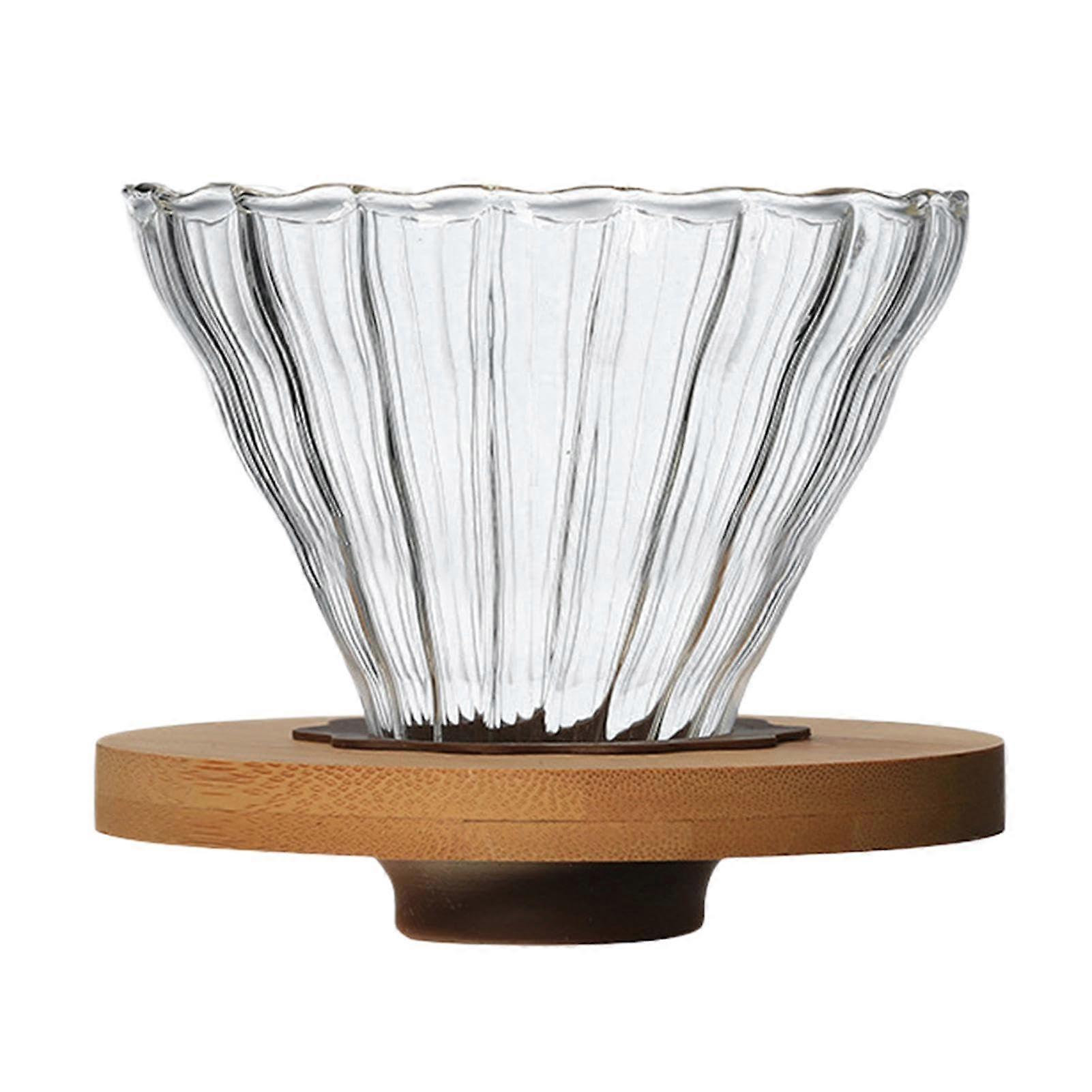 Clear Glass Coffee Cone, Single Cup Pour Over, Hand Brewed Coffee Filter