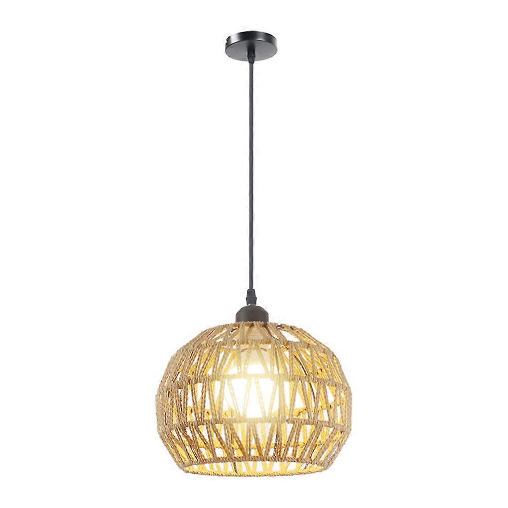 Ceiling Pendant Decoration Woven Dome Shade Rustic Lamps For Kitchen Warm Light 10.22X9.82X9.82 Inch 1Pack