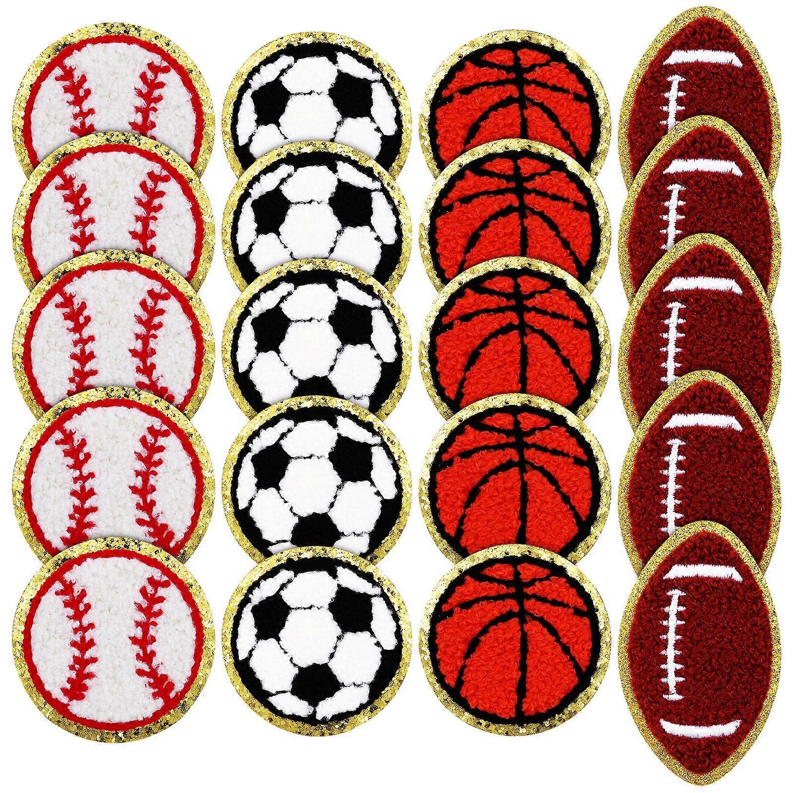 20pcs Iron On Patches Basketball Football Baseball Patches Applique Patches Jeans Patches For Repairing DIY