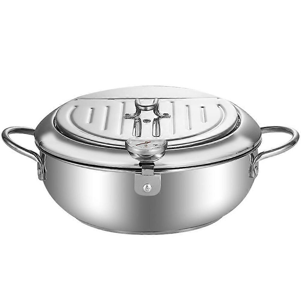 Deep Fryer Pot Large Capacity Temperature Control 21x21cm For Restaurant And 1Set