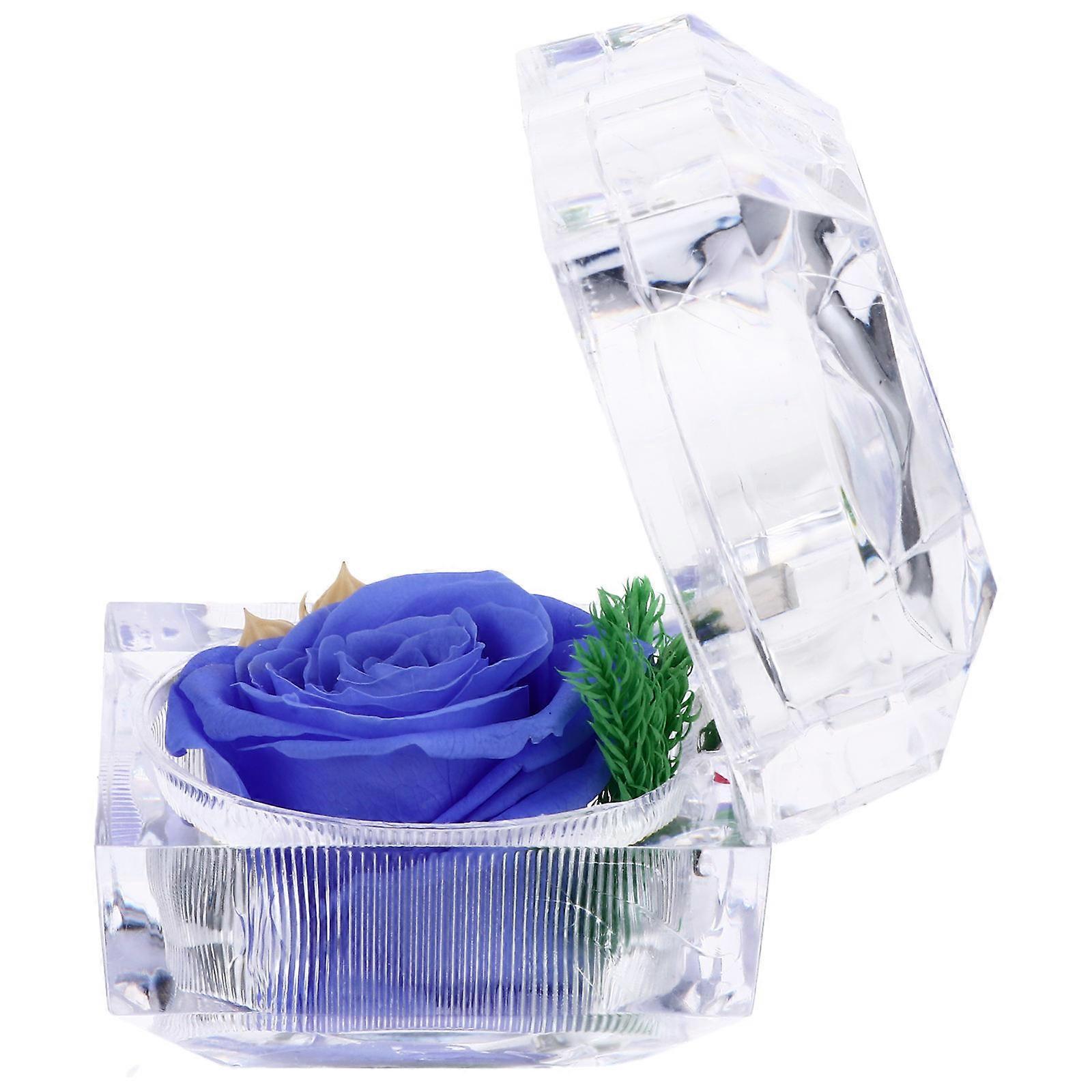 Box For Flowers Preserved Flower Box Romantic Design Plastic Material Assorted Color 5x5x5 Cm Storage Container 1Pack
