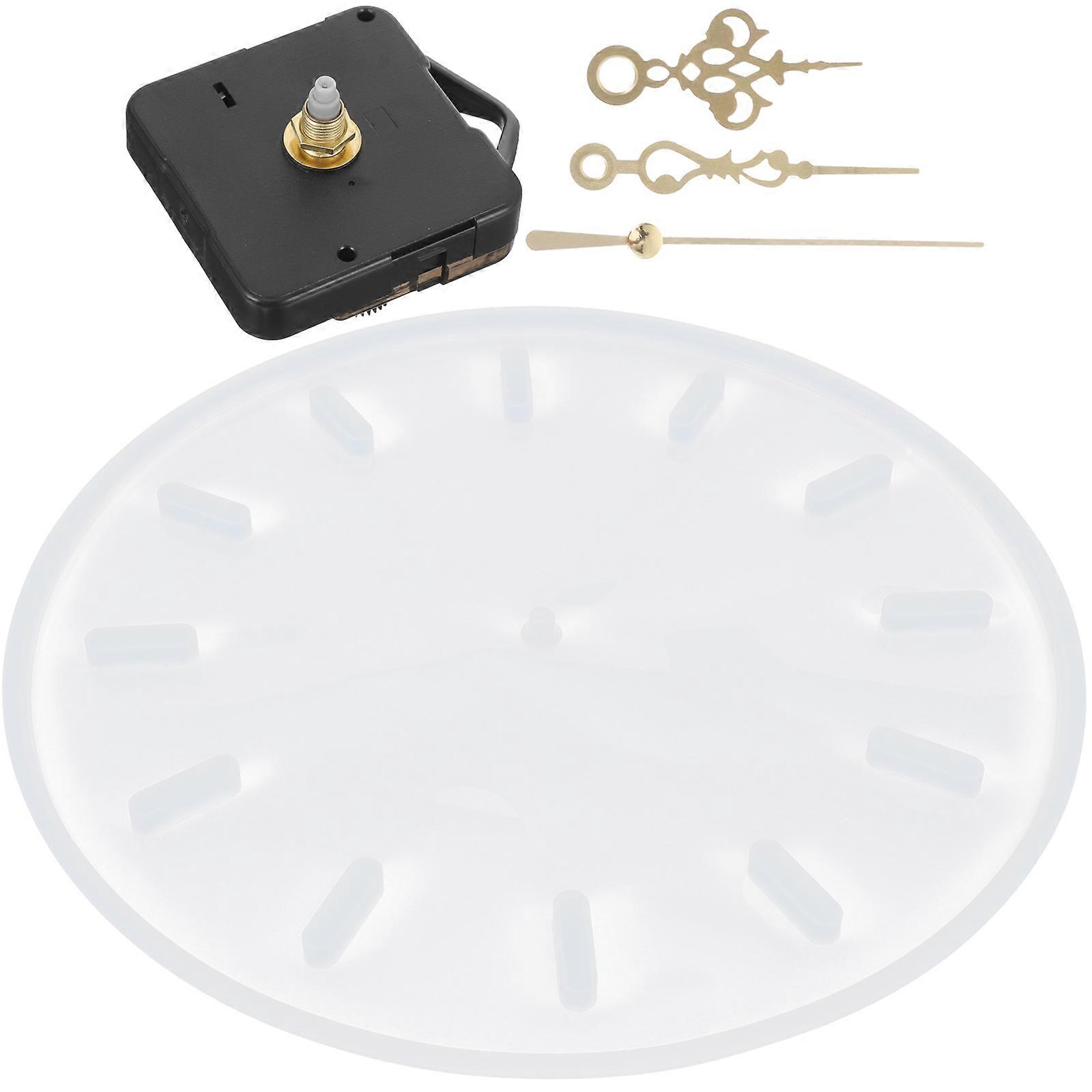 Silicone Molds for Epoxy Clock Parts present Giving White Color Round Shape DIY Design 1 Set