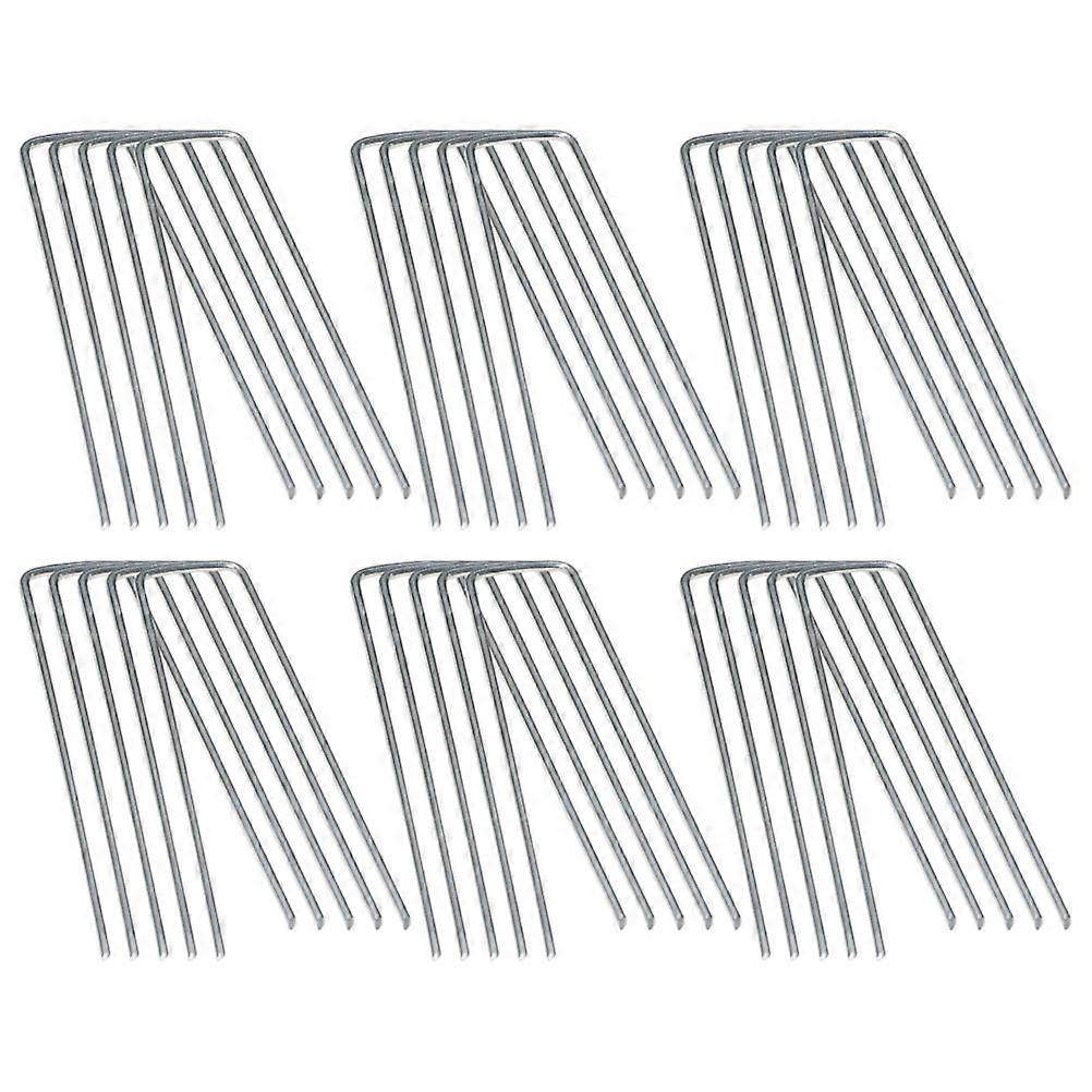 60pcs U Shaped Ground Stakes for Gardening, Landscaping Durable Pegs for Artificial Grass, Membrane, Netting – Weather Resistant, Easy to Install –