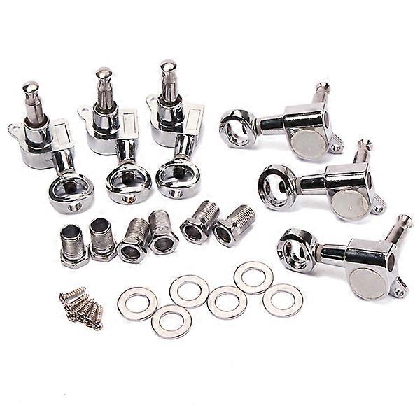 Guitar Tuning Pegs Tuners Machine Piercing Heads for Electric Guitar Zinc Alloy Metal Universal Size Guitar String Adjustment 6Pack