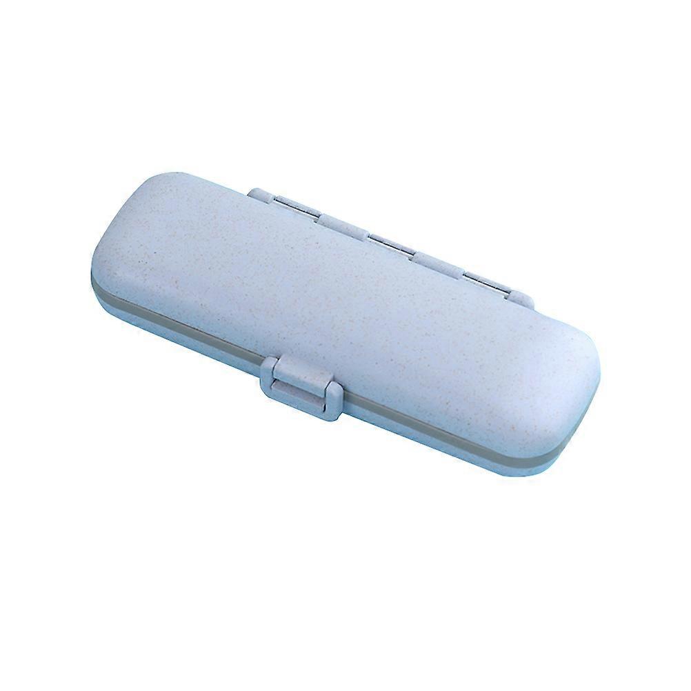 Durable Weekly Pill Case Pill Box Blue 13.8x4.5x5cm 7 Day Pill Sorting 1Set