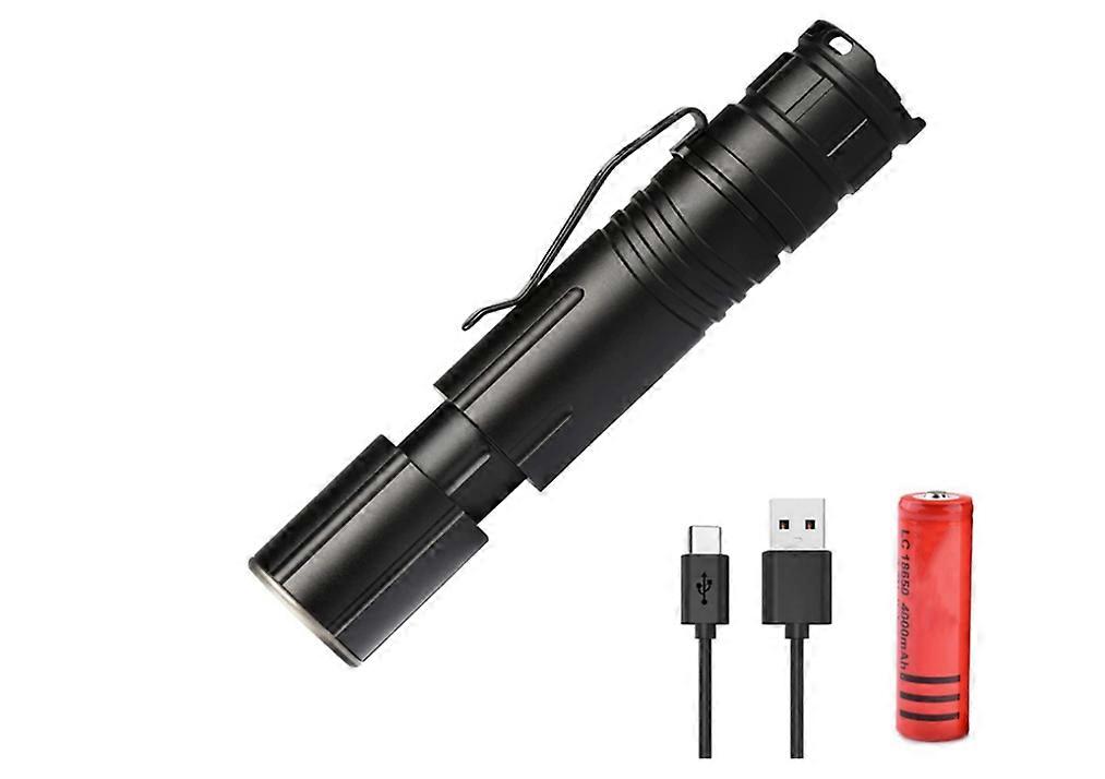 Led Torches, Tactical LED Flashlight, Zoomable Flashlights 4 Modes Stepless Dimming Waterproof Torches Light with Power Display Function(Black)