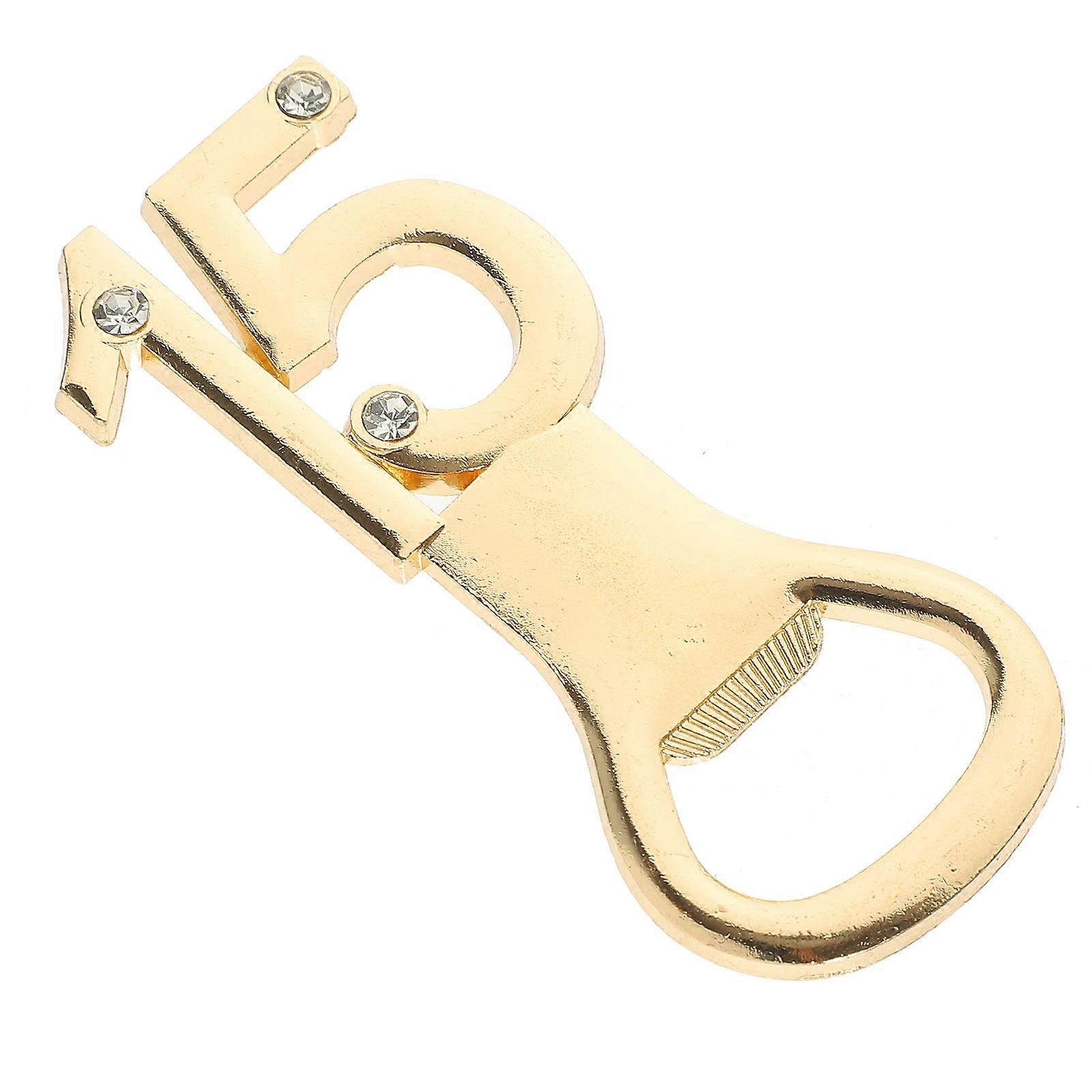 Metal Bottle Opener Wedding Simple Shape Zinc Alloy Golden 8.3X3.5cm Opening Bottles 1Pcs