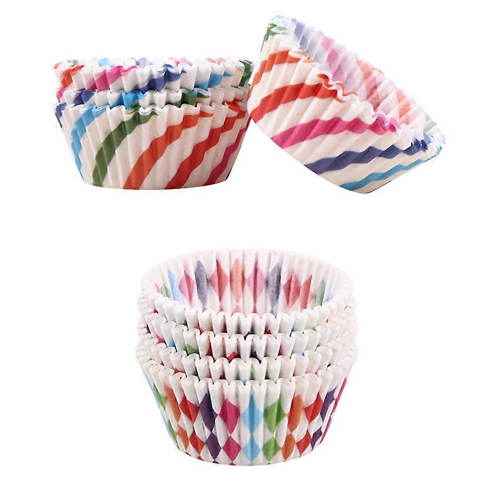 Colorful Greaseproof Paper Cupcake Liners, 200pcs Fun Baking Cups for Parties, Picnics, Family Gatherings, Food Safe Muffin Liners with Creative