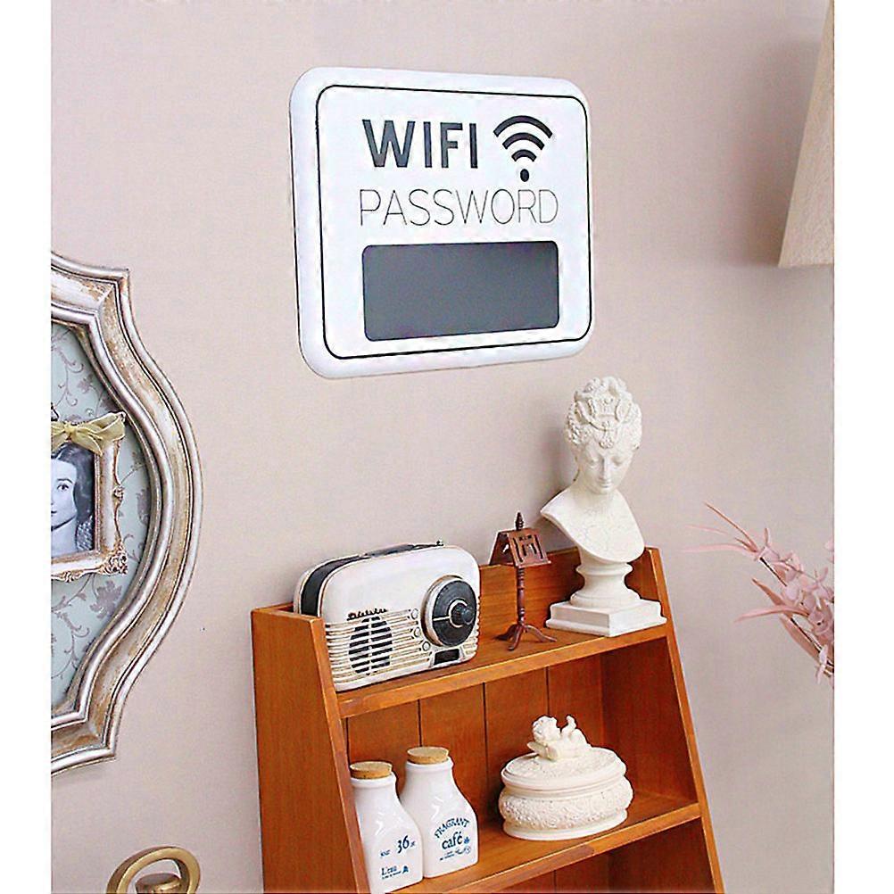 Wooden Wifi Decor Sign Hanging Plaque for Home Party Reception Elegant Style White 1Pack