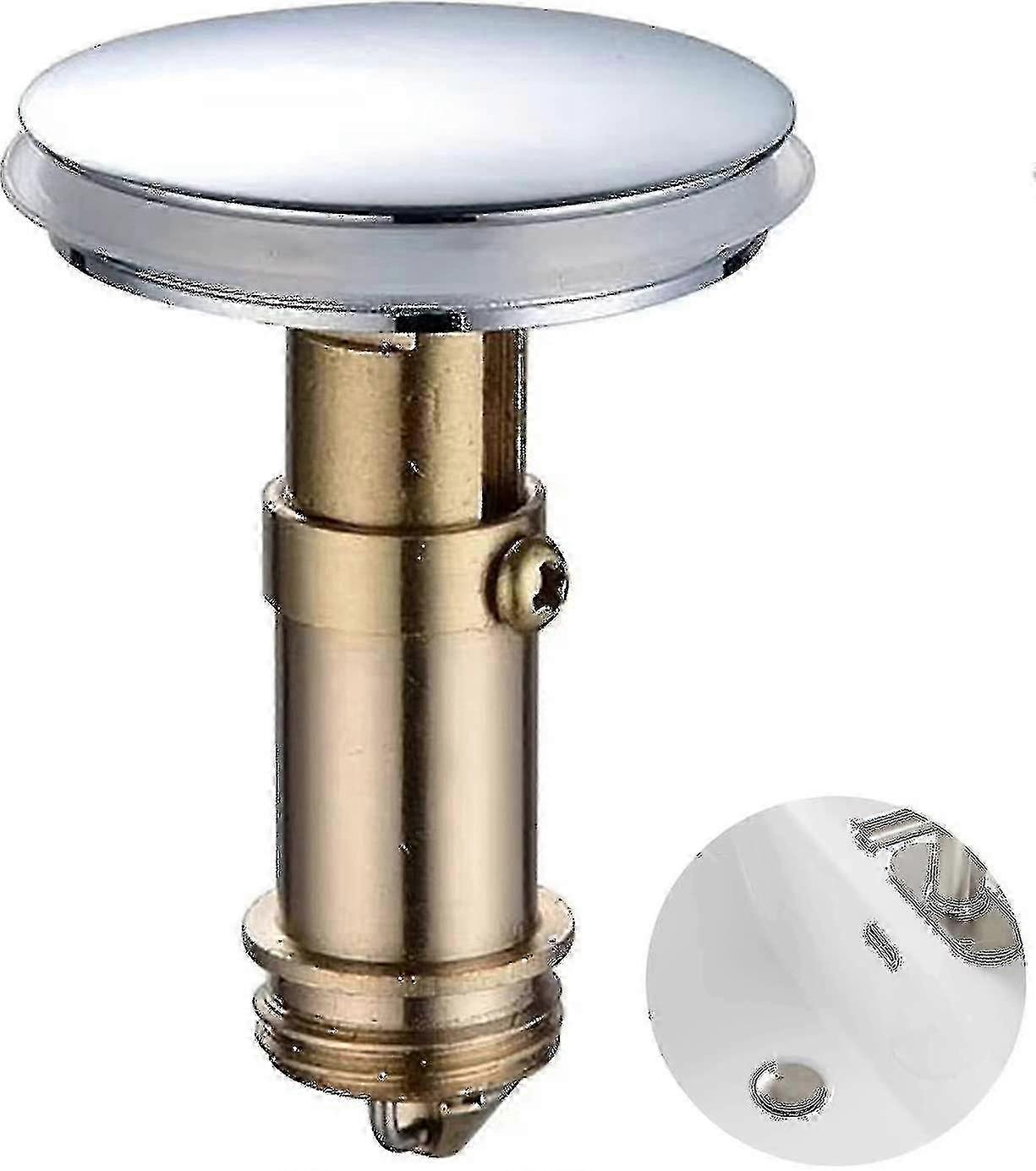 2 Pack Bathroom Push Pop Click Stoppers, 38mm Sink Drain Plug Pop-up Stoppers
