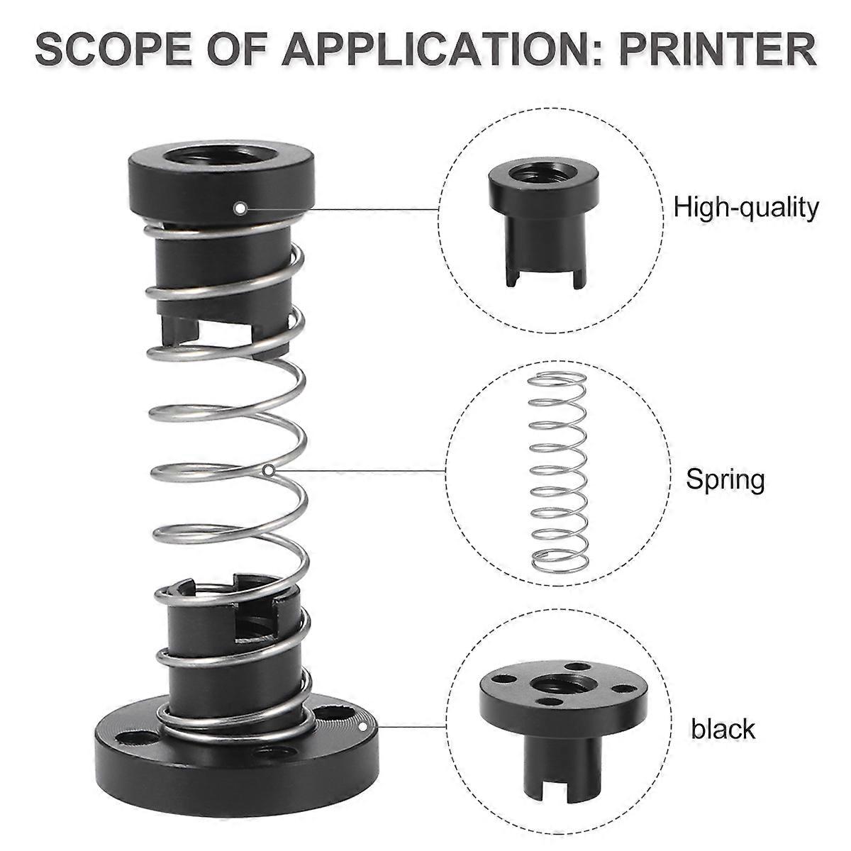 Lead Screw Nut 3D Printer Accessories Kit Stainless Steel Copper Nuts 3D Printing Machine Tool Rails Use 2Pcs