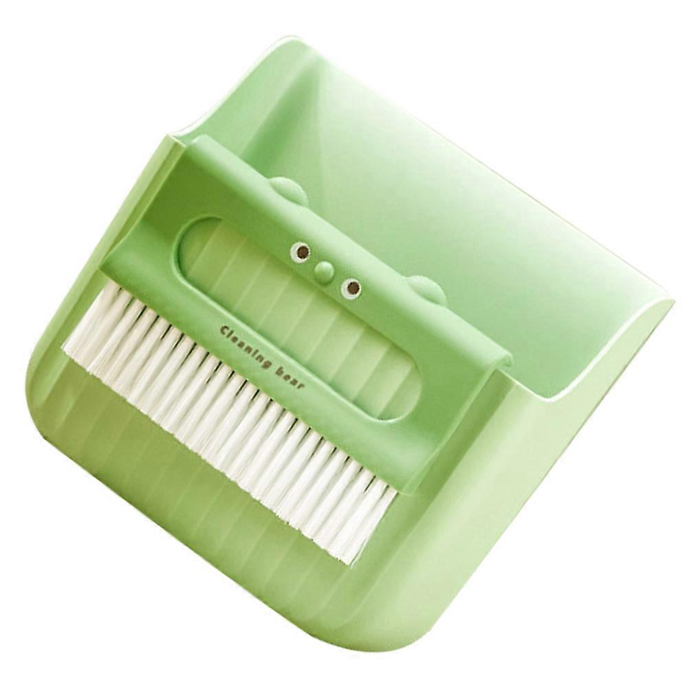 Small Sweeping Countertop Brush Portable Dustpan Set Computer Room General Users Green 17.00X16.00X6.00cm 1Set