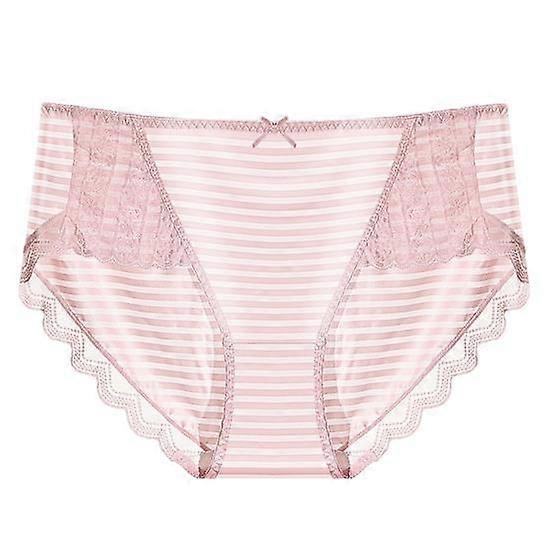 Women Panties Mid Waist Lace Bow Decor Plus Size Solid Color Tummy Control Butt-lifted Soft Stretchy Quick Dry Anti-septic Lady Underpants Briefs