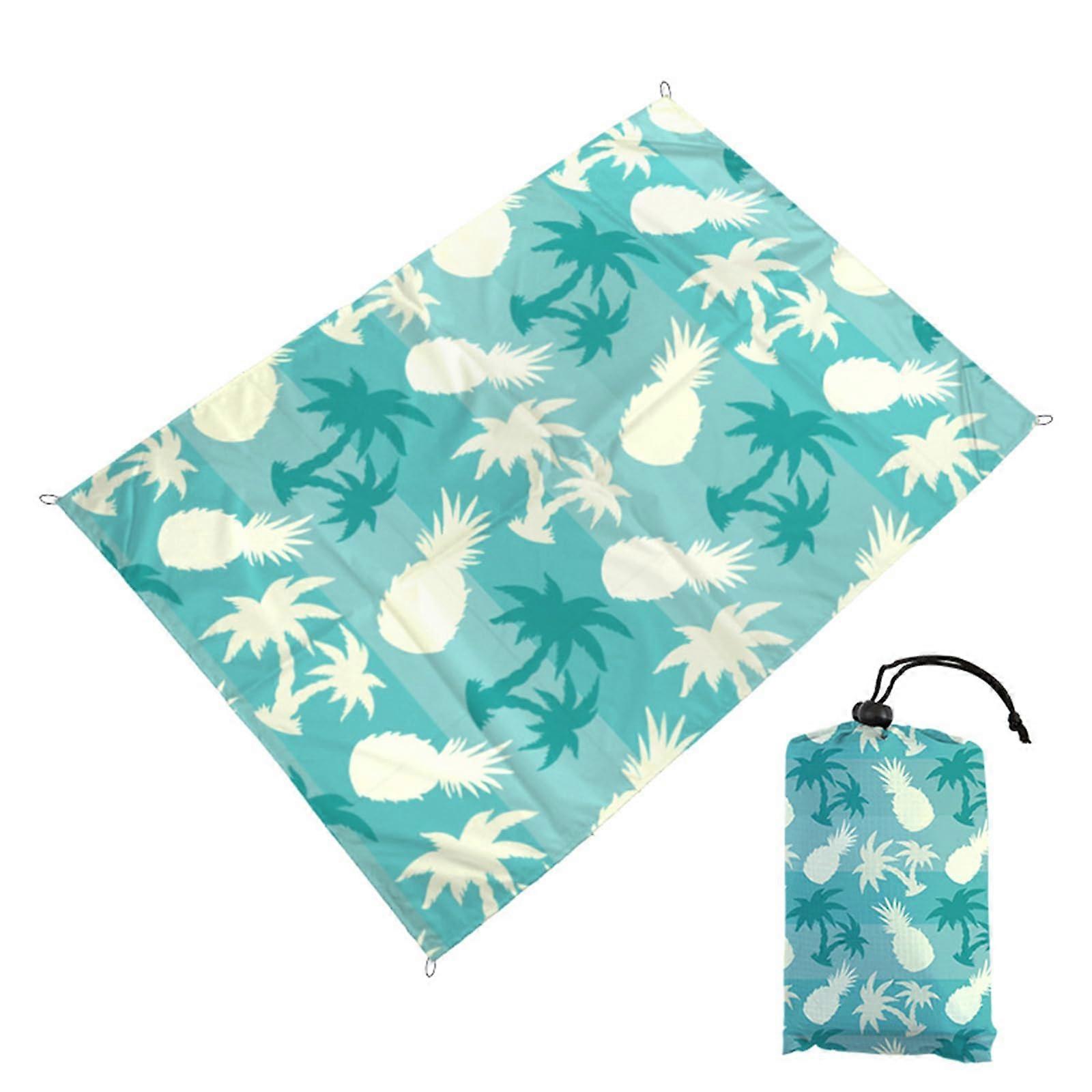 Outdoor Beach Mat,, SandFree, Washable for Beach, Camping (200x210cm, Pineapple)