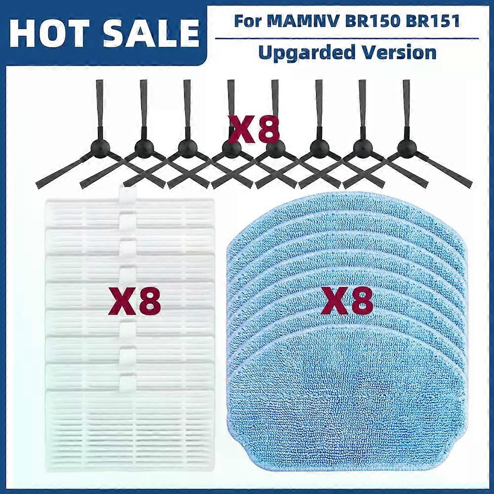 Compatible For Kabum Smart 100 / MAMNV ZCWA ONSON GTTVO EICOBOT BR150 BR151 / MANVINS Kilgone LCrock BENICO G20 Brush Filter Mop