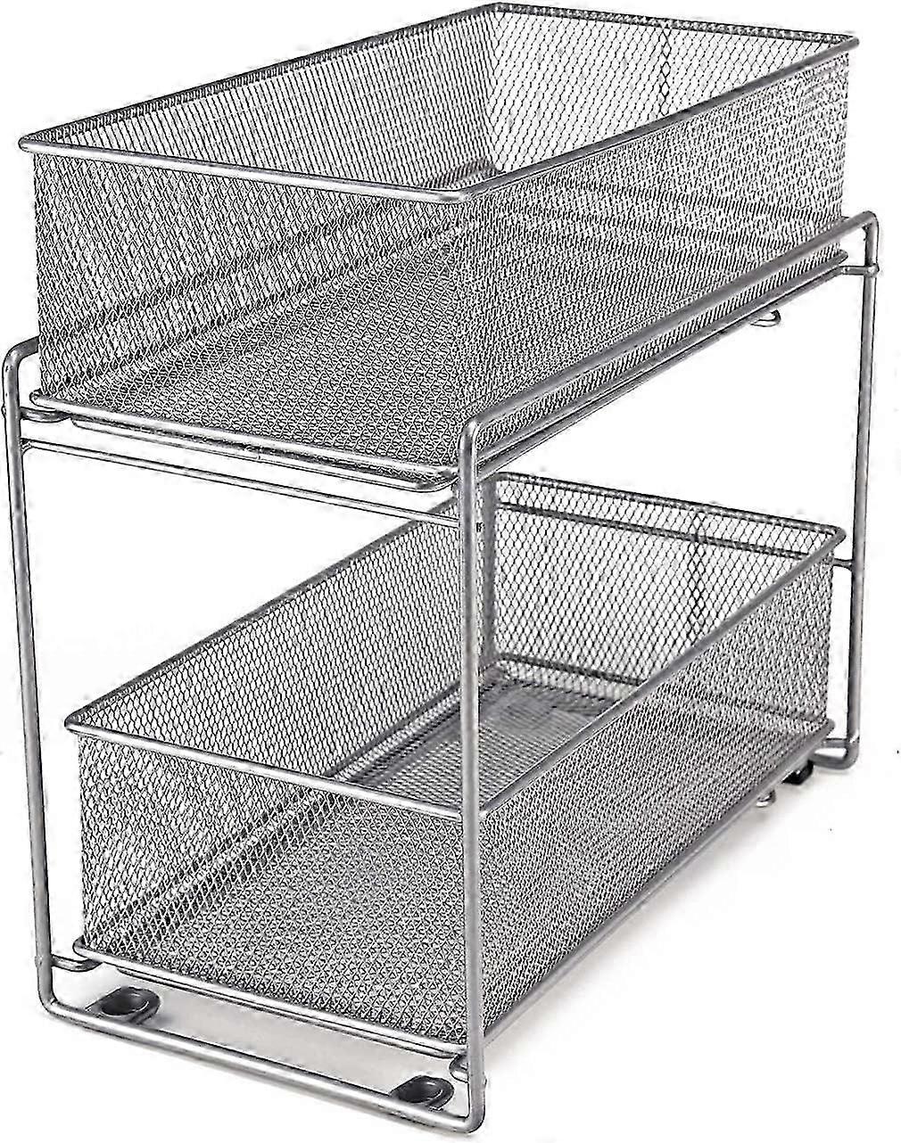 Stackable Pull-Out Drawer Mesh Organizer for Kitchen Under Sink Storage