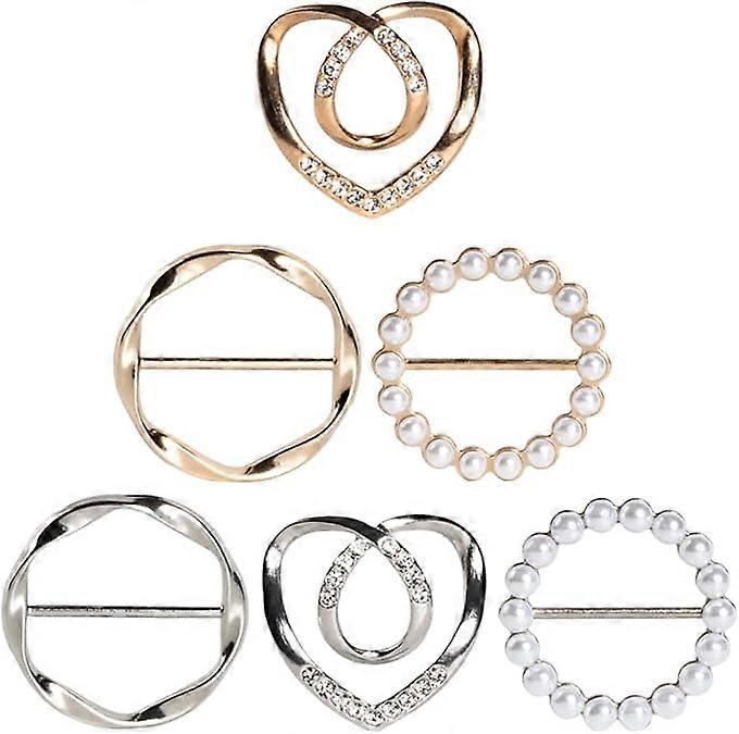 Set of 6 cute scarf rings and scarf slides, high quality