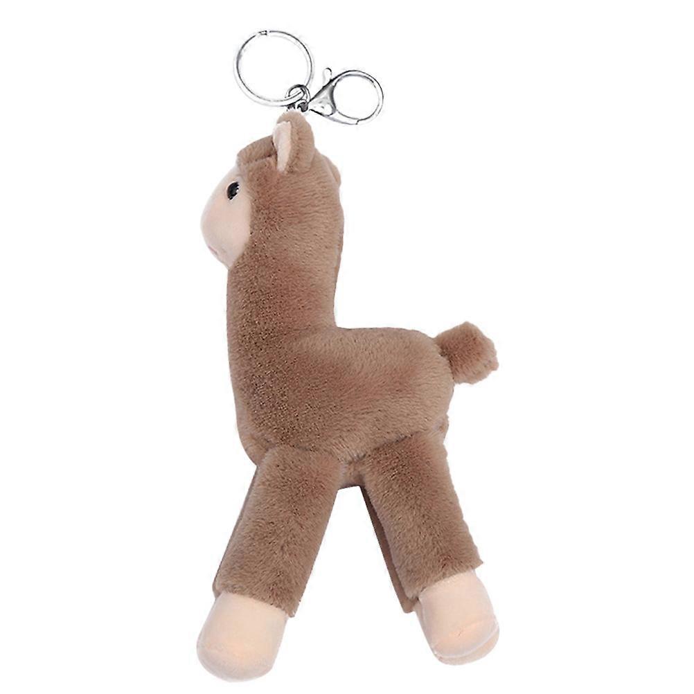 Cute Key Chain Charm Alpaca Shape Key Ring Pendant Daily Use Plush 3.9X2.0X7.1in Bag Accessory 1Set