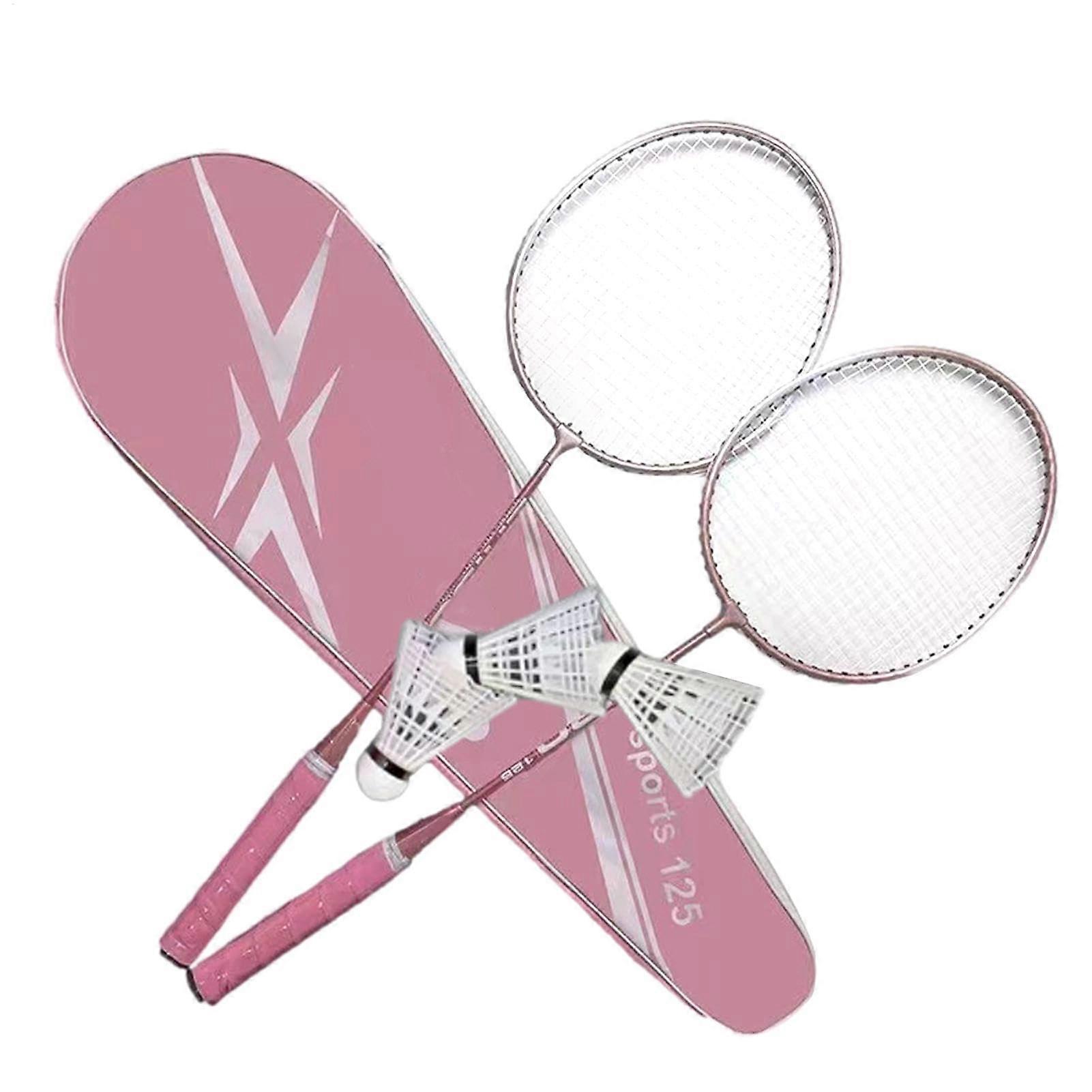 Badminton Racket Set Badminton Set Badminton Racket Badminton Set for Family and Friends Valentine's Day Mother's Day Pink Racket 3 Balls