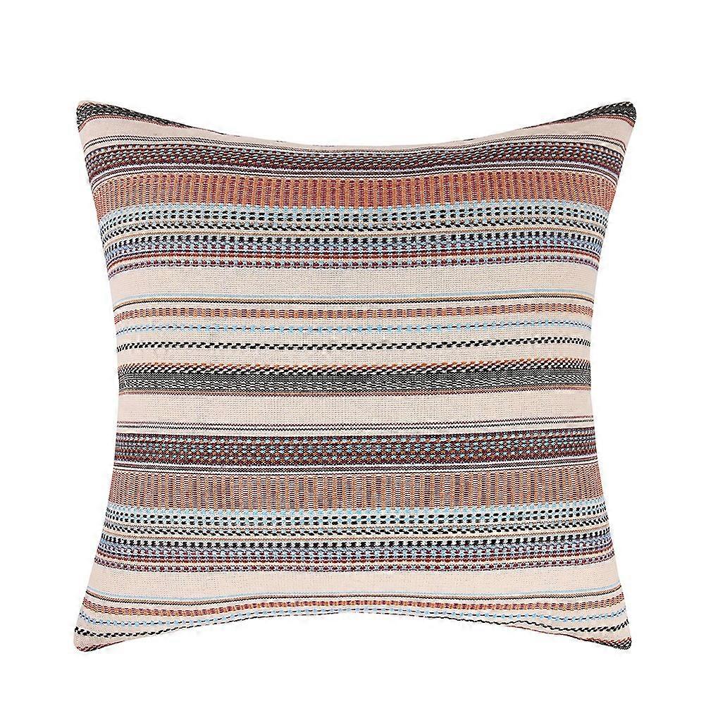 Throw Pillow Cover Stripe Pattern Sofa Throw Pillowcase Multi-Colored 17.68X17.68 Inch Comfortable Hand Feeling 1Pack