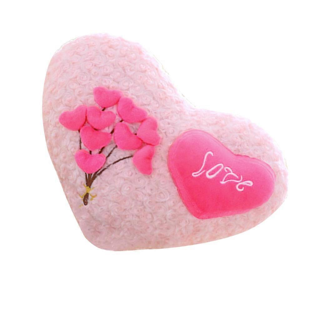Heart Shaped Throw Pillow Valentine's Day present Pink 48x40cm Plush PP Cotton Decorative Comfortable 1Pcs