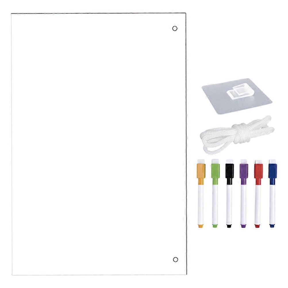 Dry Erase Board Clear Writing Memo Recording Rectangular Frameless Modern Design for Office Home School 1Set