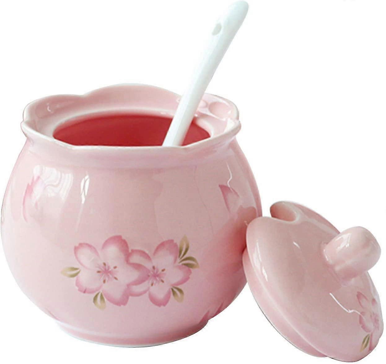 Cream Sugar Bowl, Ceramic Tableware, Cream and Sugar Pot (Colour : Roze)