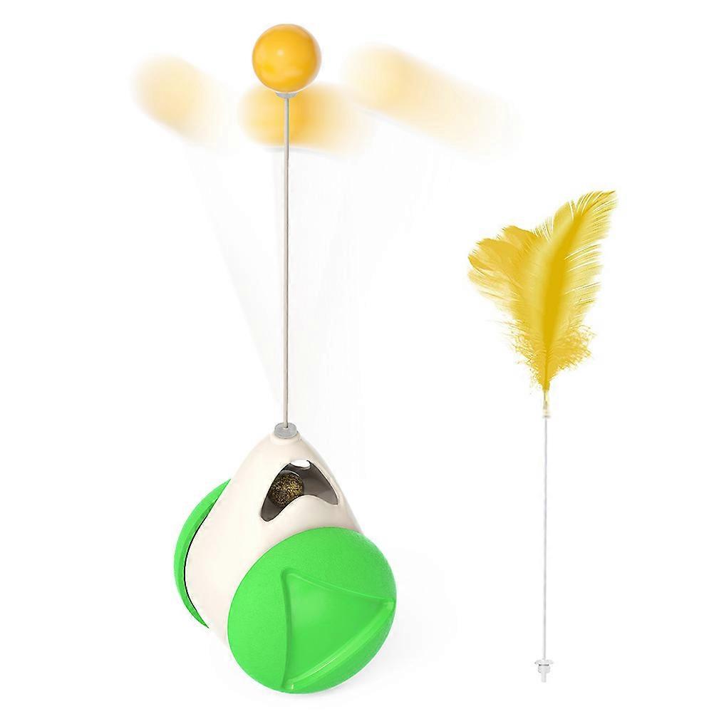 Interactive Rolling Cat Toys with Catnip Ball and Feathers for Indoor Cats Automatic Ball Cat Toys