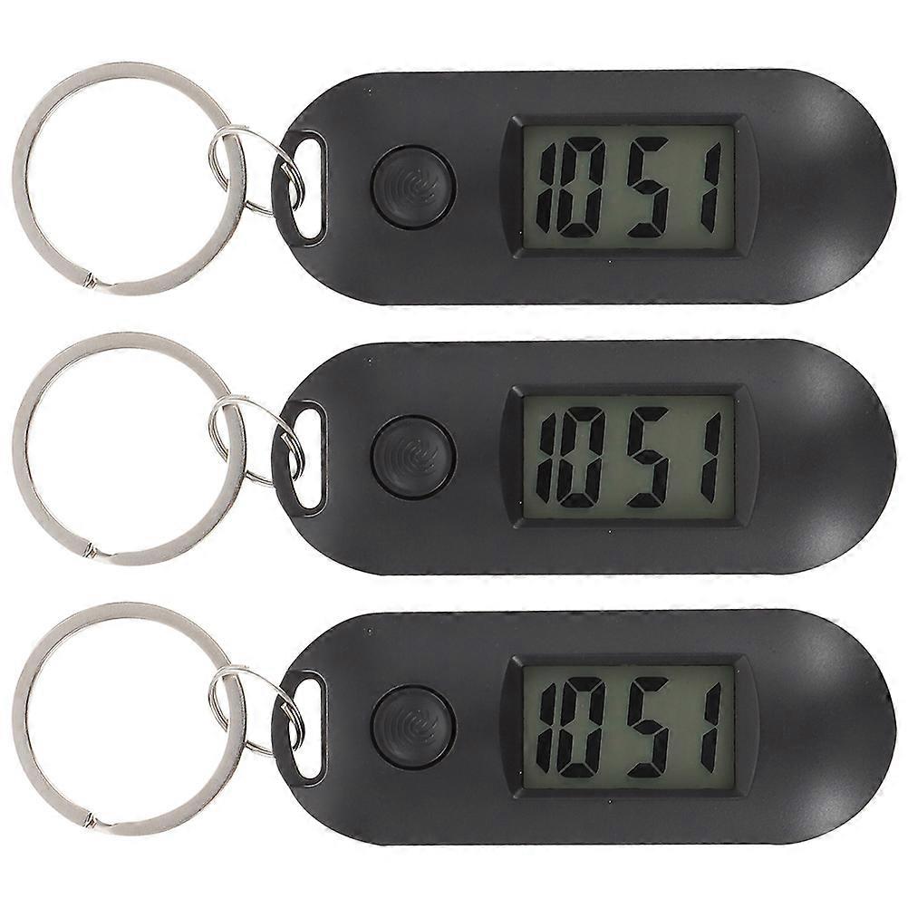 Small Digital Watch Keychain Hanging Time Telling Silent Operation Students 3Pcs