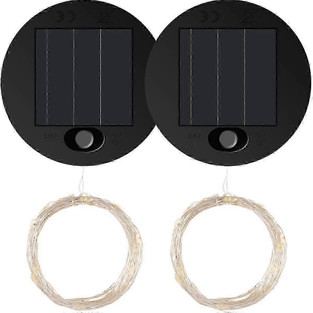 2Pcs Replacement Top LED Solar Panel for Outdoor Hanging Lanterns, IP65 Waterproof