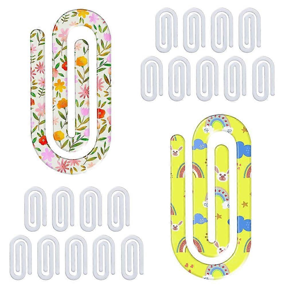 20 Pack Acrylic Sublimation Blanks Jumbo Paper Clips 4" x 2" for Office Home School DIY Craft Projects