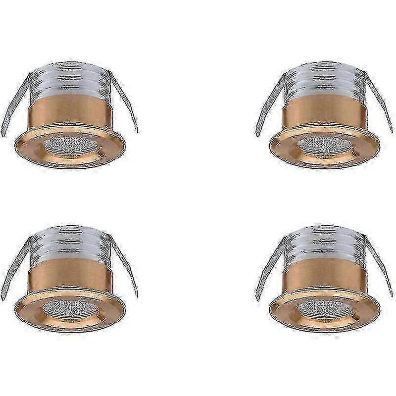Set Of 4 Mini Recessed Led Spotlights, 3 W, Warm White