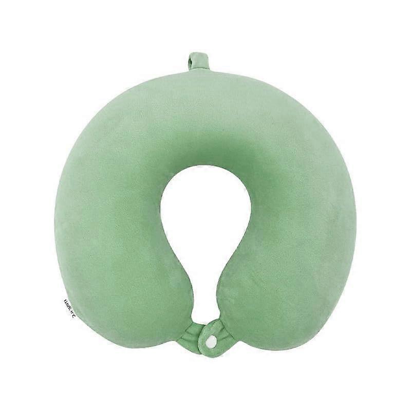 Memory Foam Neck Pillow for Travel, Ergonomic Design, Lightweight & Washable, Versatile Support in Green, Pack of 1