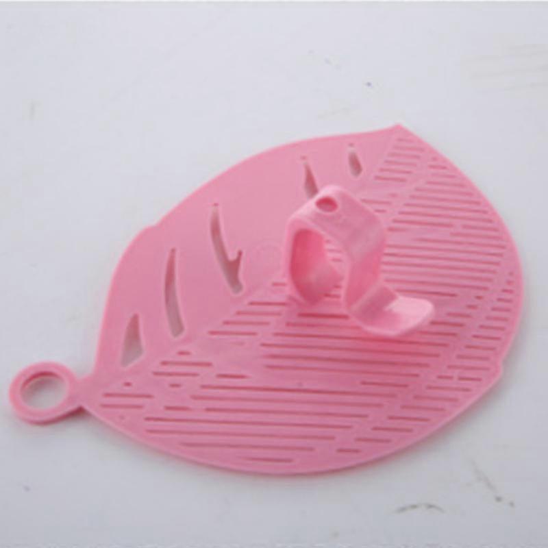 2pcs Pink Multi-Function Durable Leaf Shape Rice Washing Sieve Pea Colander Clip Cleaning Kitchen Tools