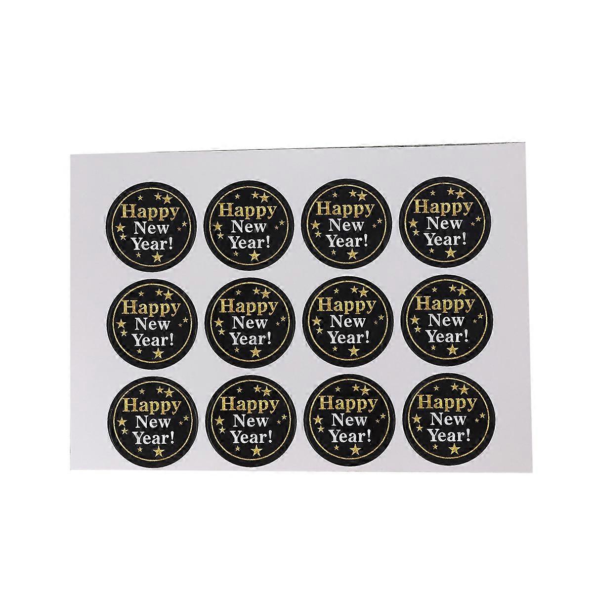 Bakery Stickers For Packaging Round Sticker For present Wrapping Black 120Pcs