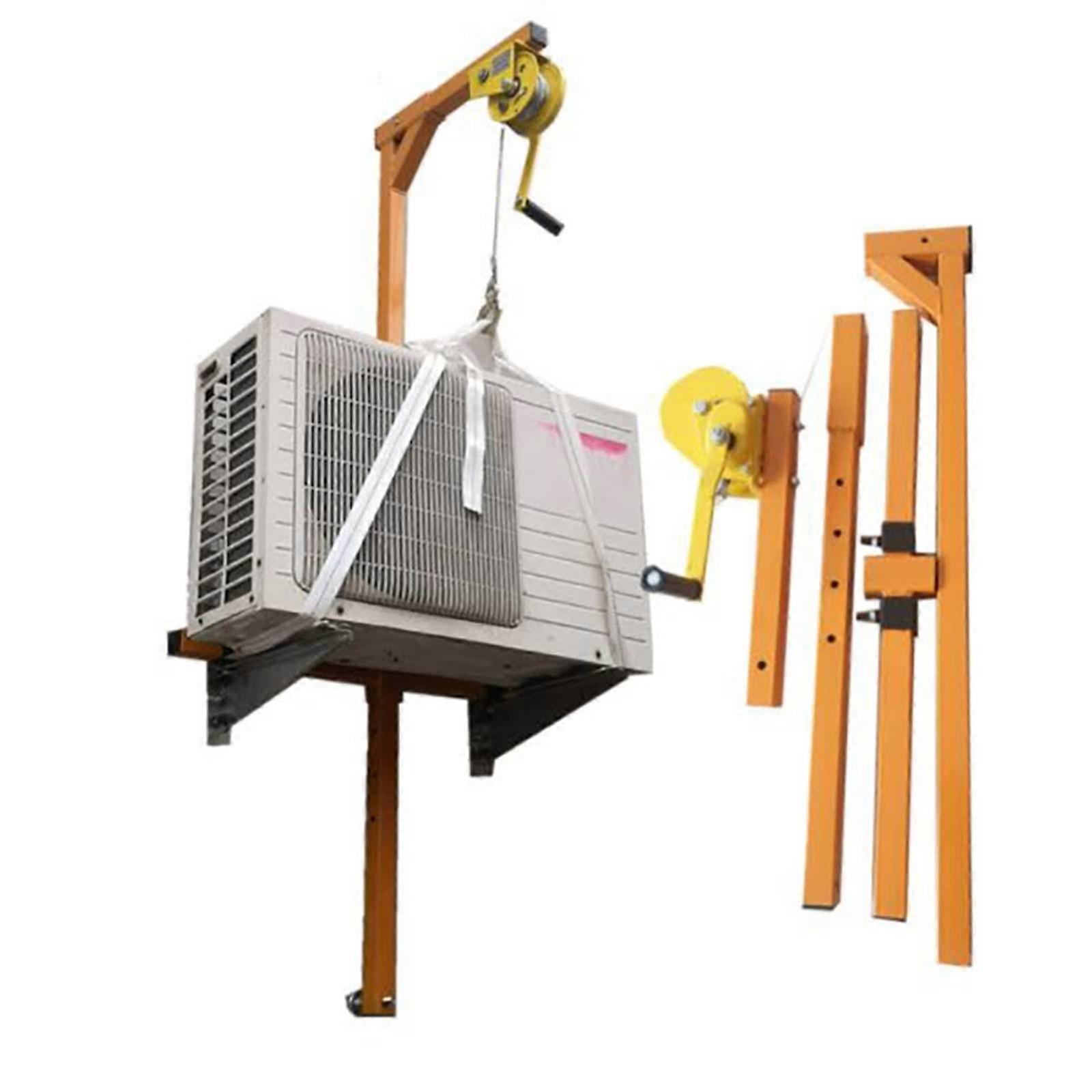 Air conditioner 10/15/20 m lifting tool, selflocking folding crane, manual stainless steel winch for assembly tool (10 m rope).