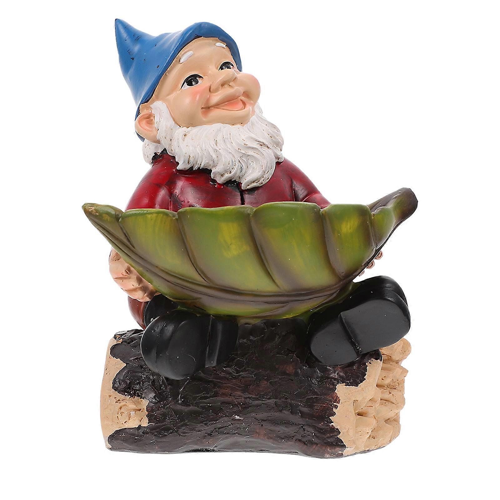 Resin Bird Feeder for Feeding 1Pcs Creative Cartoon Dwarf Outdoor Garden Feeder