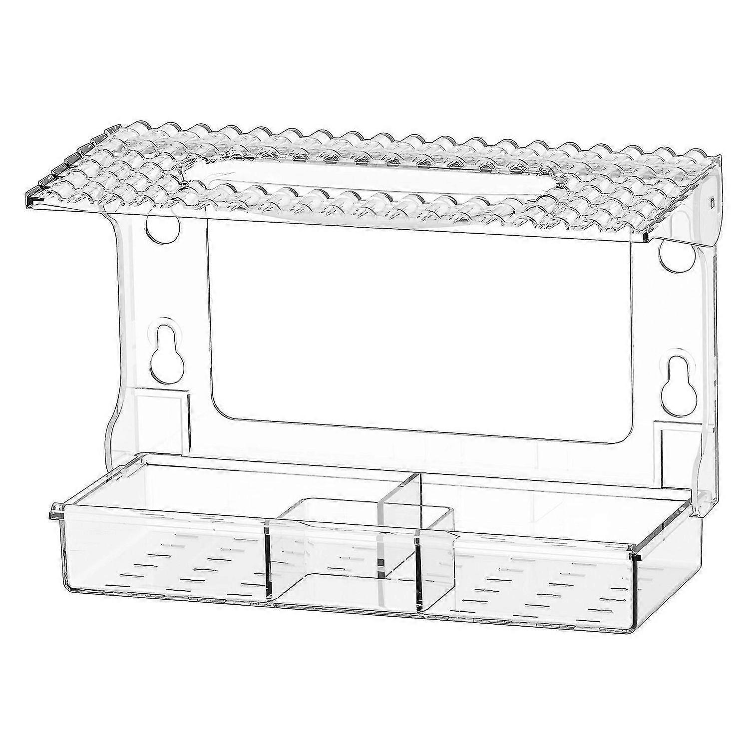Window Bird Feeder for Outdoors with Strong Suction Cups, Acrylic Clear Window Bird Feeders for View