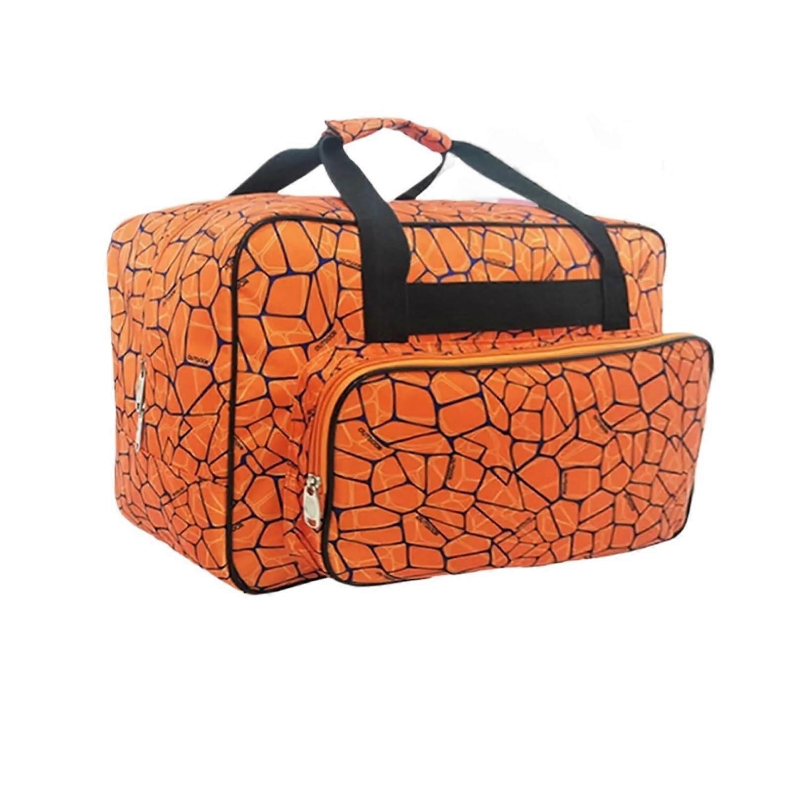Sewing Machine Bag Portable Multi-Function Tote With Thread Organizer And Dust Cover Orange