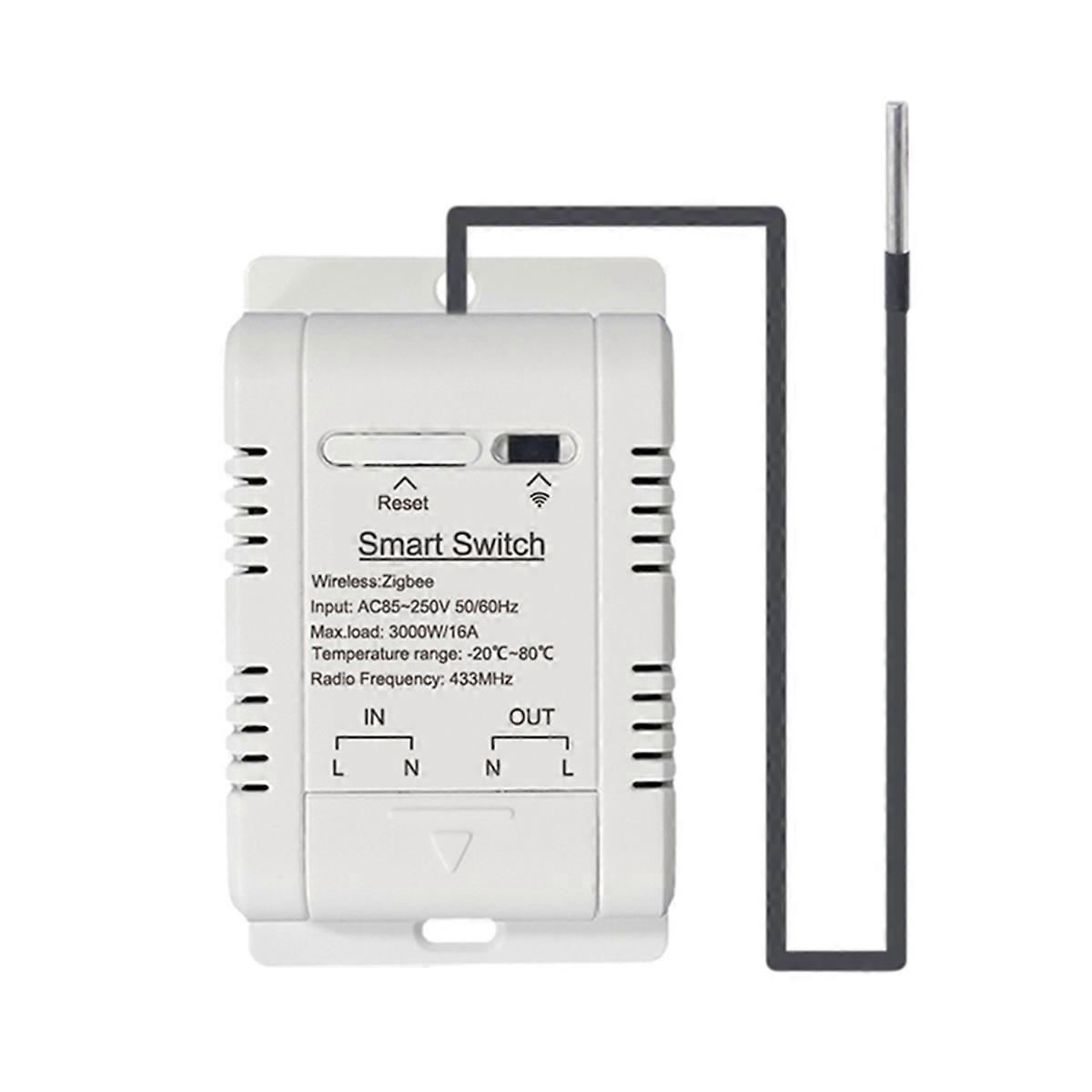 WiFi Smart Temperature Switch with 1M Sensor 16A Temperature Switch Supports Voice Control