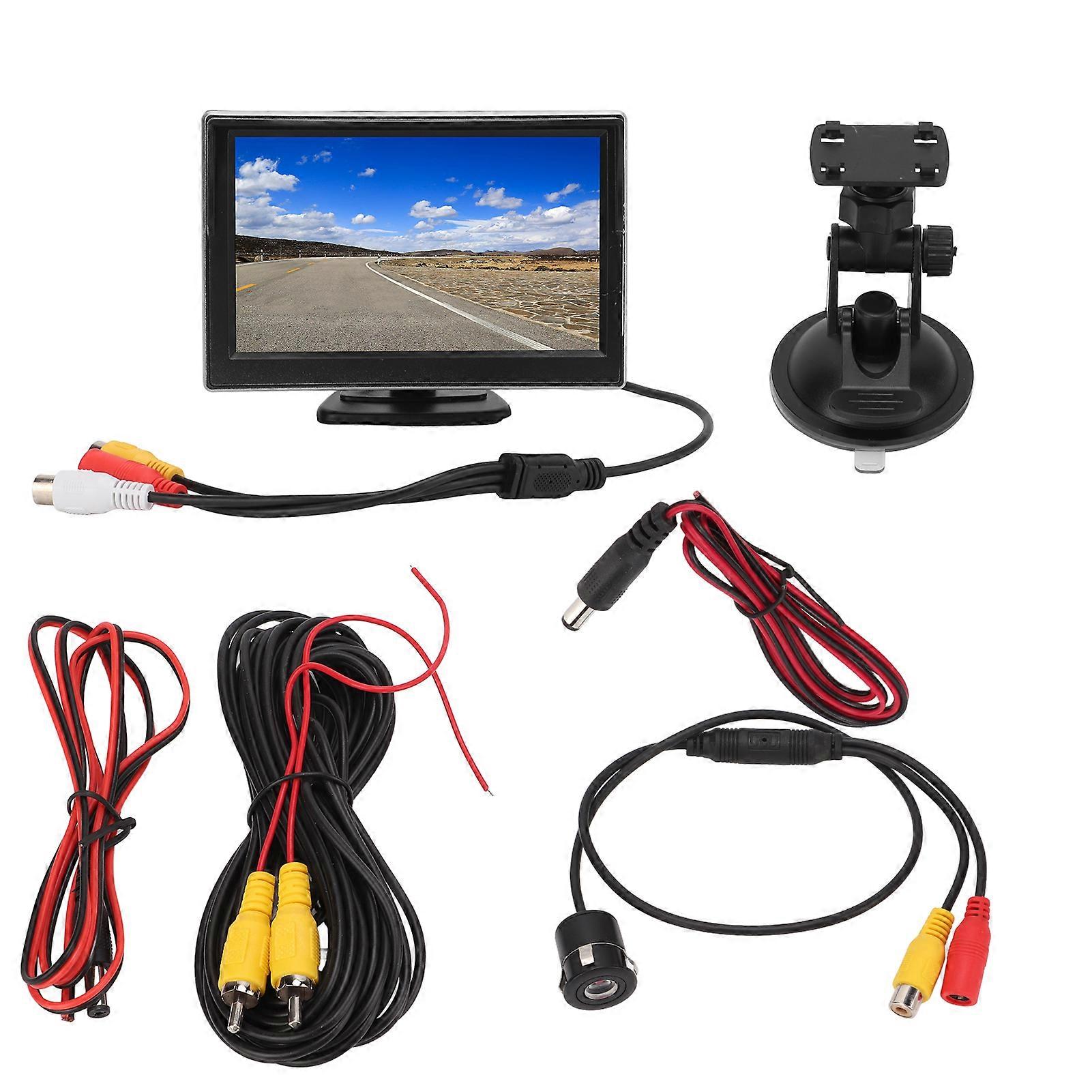 Backup Camera System Kit 5in Rearview Monitor V1 V2 Video Input High Definition 12‑24V for Vehicles