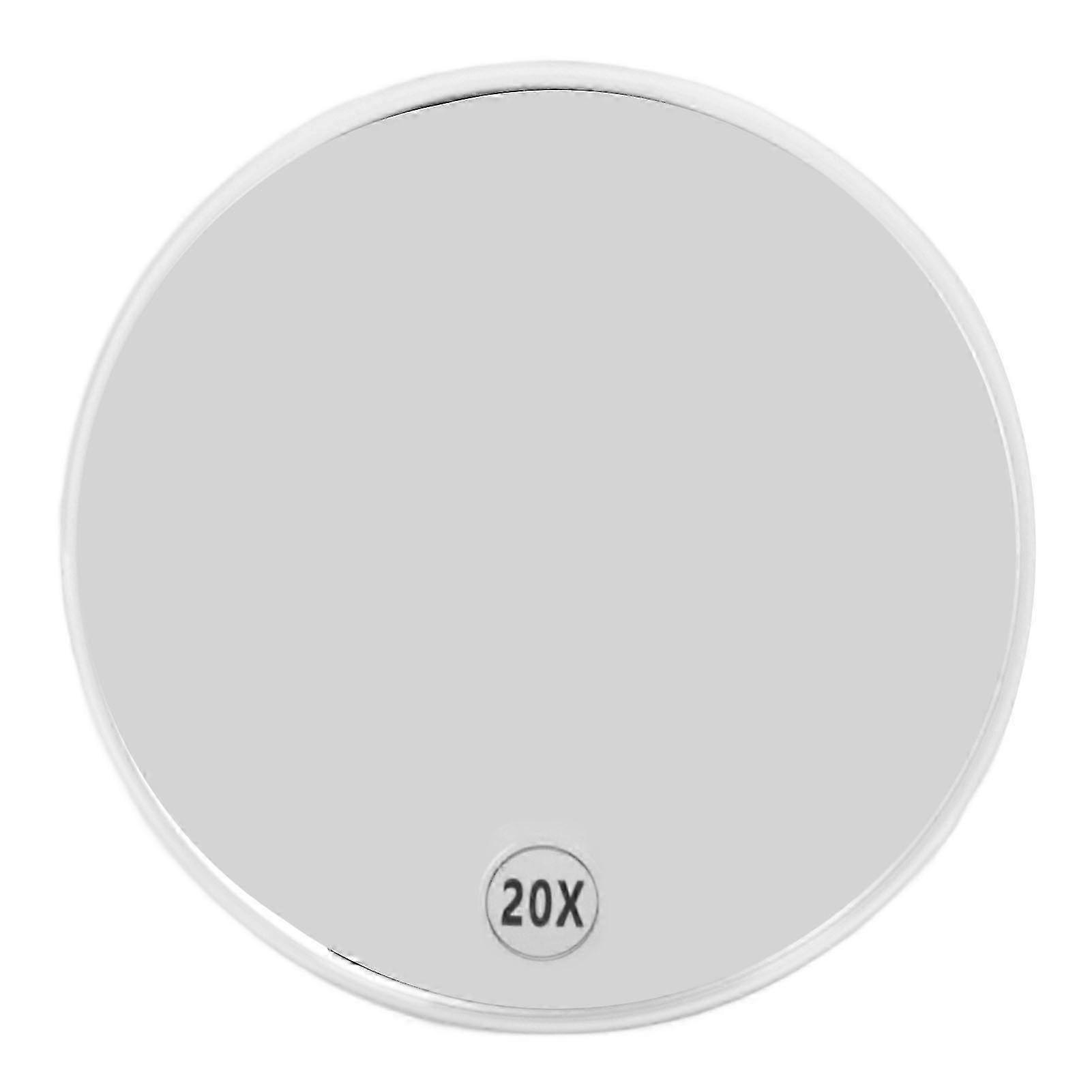 20X Magnifying Mirror with Strong Suction Cups - Portable Round Makeup Mirror for Bathroom, Space Saving, White