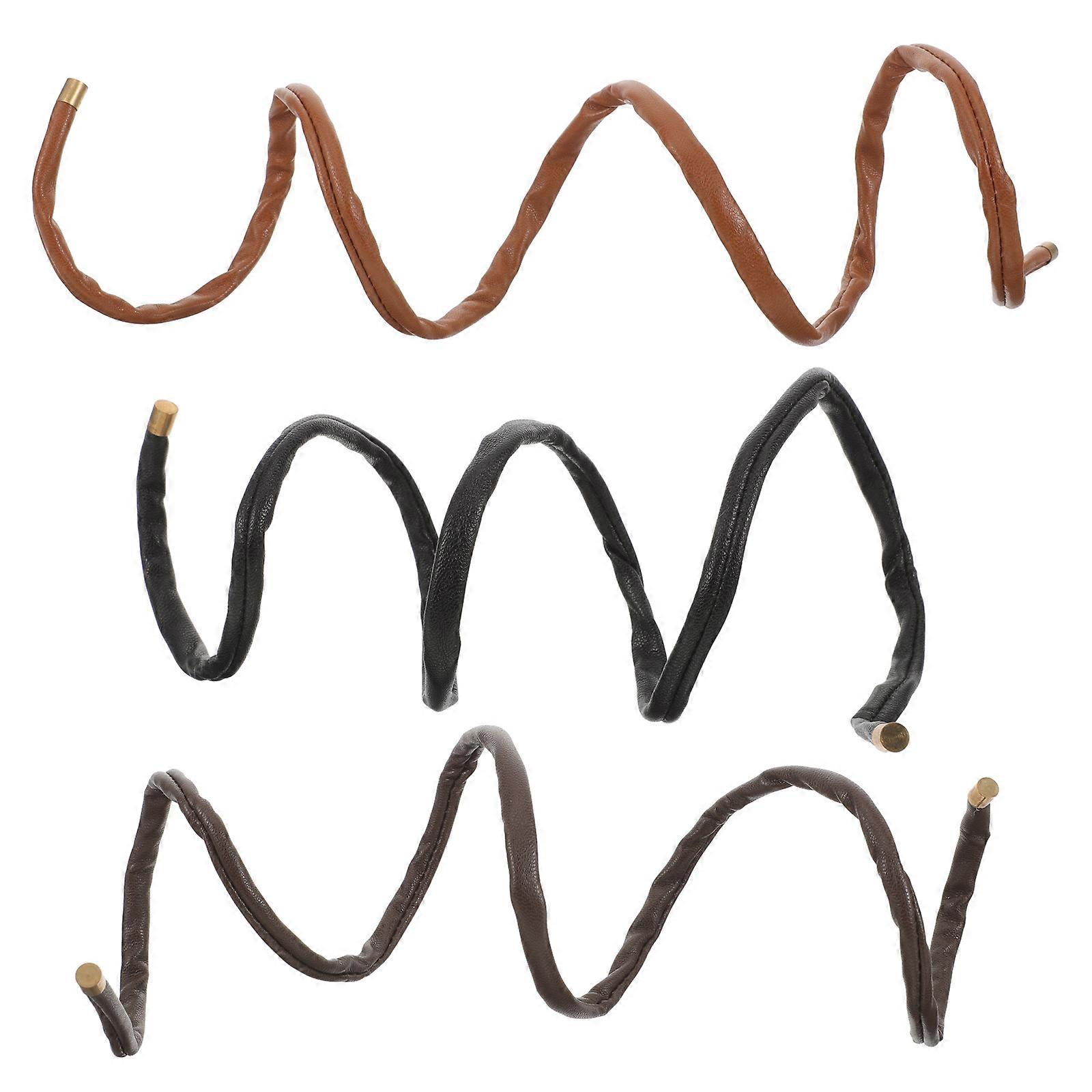 女性用フレンチブレードヘッドバンド3個 – ブラック、ライト、ダークのマルチユースロングヘアゴム – 軽量で安全な素材 – スタイリッシュなシックな色