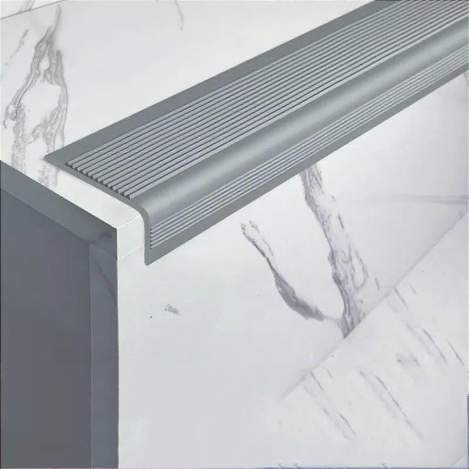 10 Meter AntiSlip Stair Edge Strips, SelfAdhesive Step Protector (Gray, 5m)
