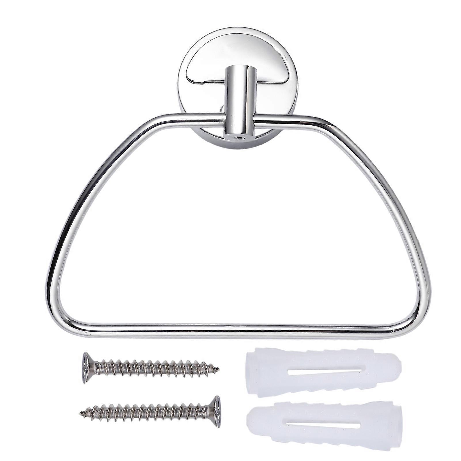 Stainless Steel Towel Ring Bathroom Hand Towel Holder Home Use Semicircle 1Set